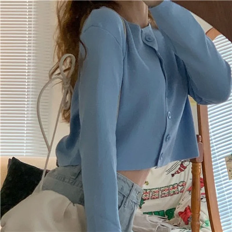 Cardigan Women Crew Neck Solid Fit Slim Crop Tops Minimalist Spring Knitwear Chic Sexy Hipster Femme Ulzzang Teens Fall Clothing
Cardigan Women Crew Neck Solid Fit Slim Crop Tops Minimalist Spring Knitwear Chic Sexy Hipster Femme Ulzzang Teens Fall Clothing