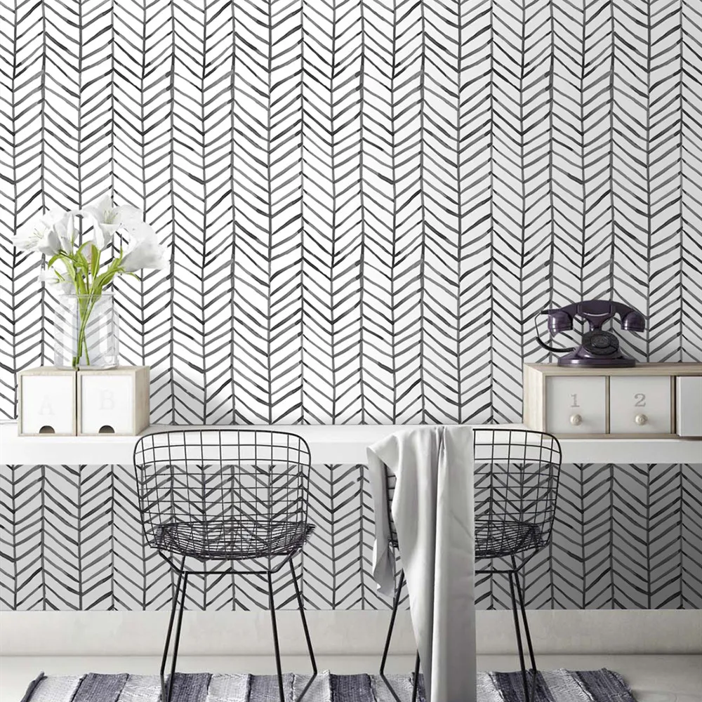Modern Stripe Peel And Stick Wallpaper Self Adhesive Herringbone Black White Vinyl Contact Paper For Kidroom Bedroom Home Decor
Modern Stripe Peel And Stick Wallpaper Self Adhesive Herringbone Black White Vinyl Contact Paper For Kidroom Bedroom Home Decor