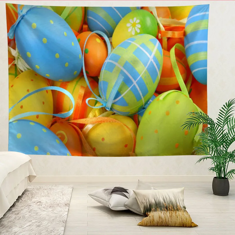 

Custom Easter Eggs Tapestry Wall Boho Decoration Home Decor Psychedelic Wall Tapestry Abstract Carpet Wall Cloth Tapestries
