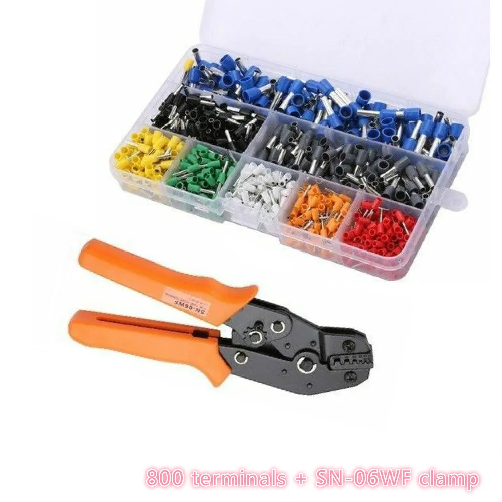 SN-06WF Wire Crimping Pliers With 800 pcs/set Wire Stripper Crimper Terminals 0.25-6.0mm 24-10AWG Precision Jaw, Hand Tools
SN-06WF Wire Crimping Pliers With 800 pcs/set Wire Stripper Crimper Terminals 0.25-6.0mm 24-10AWG Precision Jaw, Hand Tools