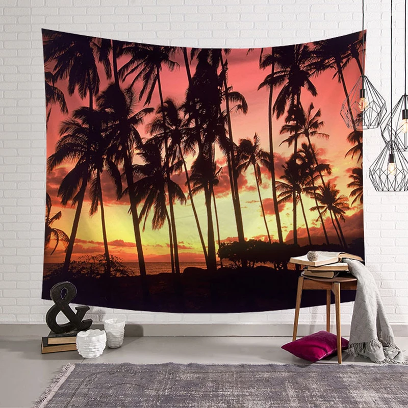 Tropical Palm Tree Leaves Tapestry Wall Hanging Seaside Sunset Landscape Tapestries Yoga Beach Towel Bohemian Decor for Home
Tropical Palm Tree Leaves Tapestry Wall Hanging Seaside Sunset Landscape Tapestries Yoga Beach Towel Bohemian Decor for Home