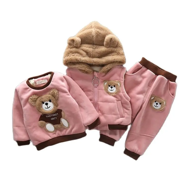 Boys and Girls Fleece Warm Clothes Winter Brown Hat Double Pocket Single Zipper Pink Vest Printed Coat Pink Trouser Suit 1-4T
Boys and Girls Fleece Warm Clothes Winter Brown Hat Double Pocket Single Zipper Pink Vest Printed Coat Pink Trouser Suit 1-4T
