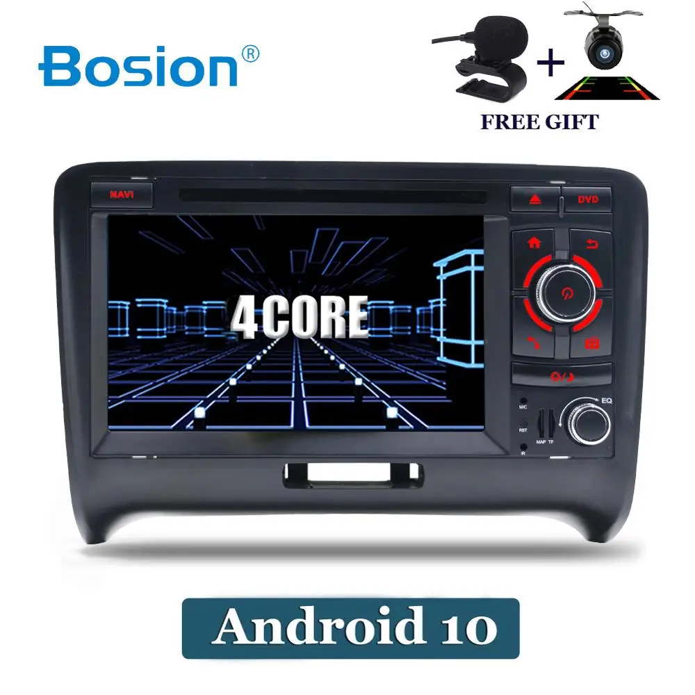 Bosion четырехъядерный Android 10 0 2 DIN автомобильный DVD GPS для Audi TT MK2 8J 2006 2007 2008 2009 2010 2011 2012