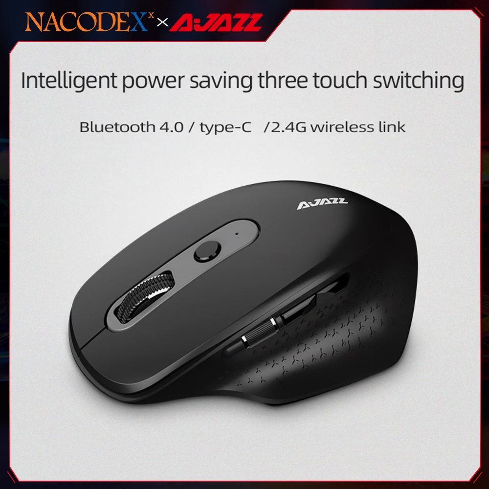 AJAZZ NACODEX I660T 2,4G эргономичная Беспроводная игровая мышь BT 4,0 с боковым роликом для ноутбука/Android
AJAZZ NACODEX I660T 2,4G эргономичная Беспроводная игровая мышь BT 4,0 с боковым роликом для ноутбука/Android