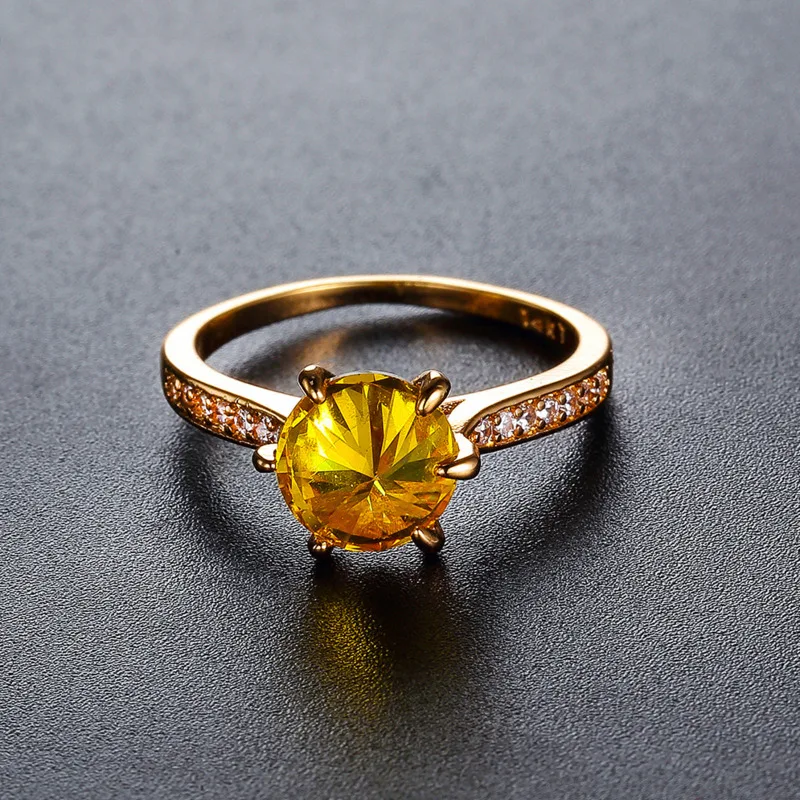 Anillos Yuzuk роскошное модное топаз кольцо с камнями 18K желтое золото ювелирные