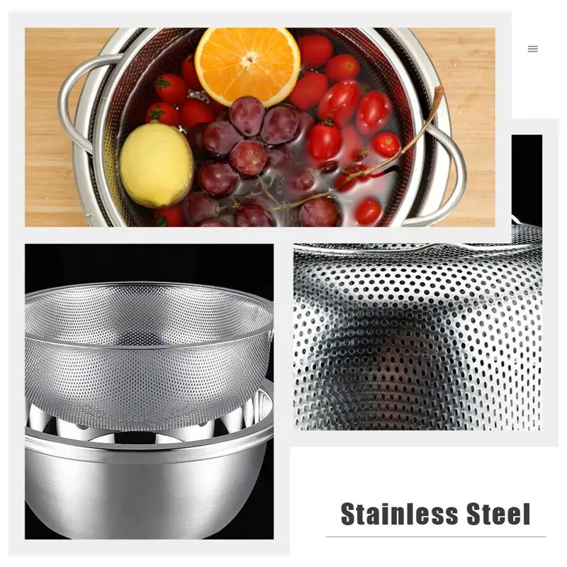 1 Set Of Sturdy Stainless Steel Drain Basket Double-layer Vegetable Washing Basket (Silver) 
1 Set Of Sturdy Stainless Steel Drain Basket Double-layer Vegetable Washing Basket (Silver)