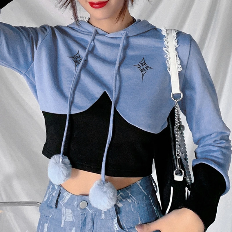 Women Autumn Long Sleeve Color Block Hoodies Cute Pompom Drawstring Sweatshirt Harajuku Star Printed Casual Loose Pullover Crop
Women Autumn Long Sleeve Color Block Hoodies Cute Pompom Drawstring Sweatshirt Harajuku Star Printed Casual Loose Pullover Crop