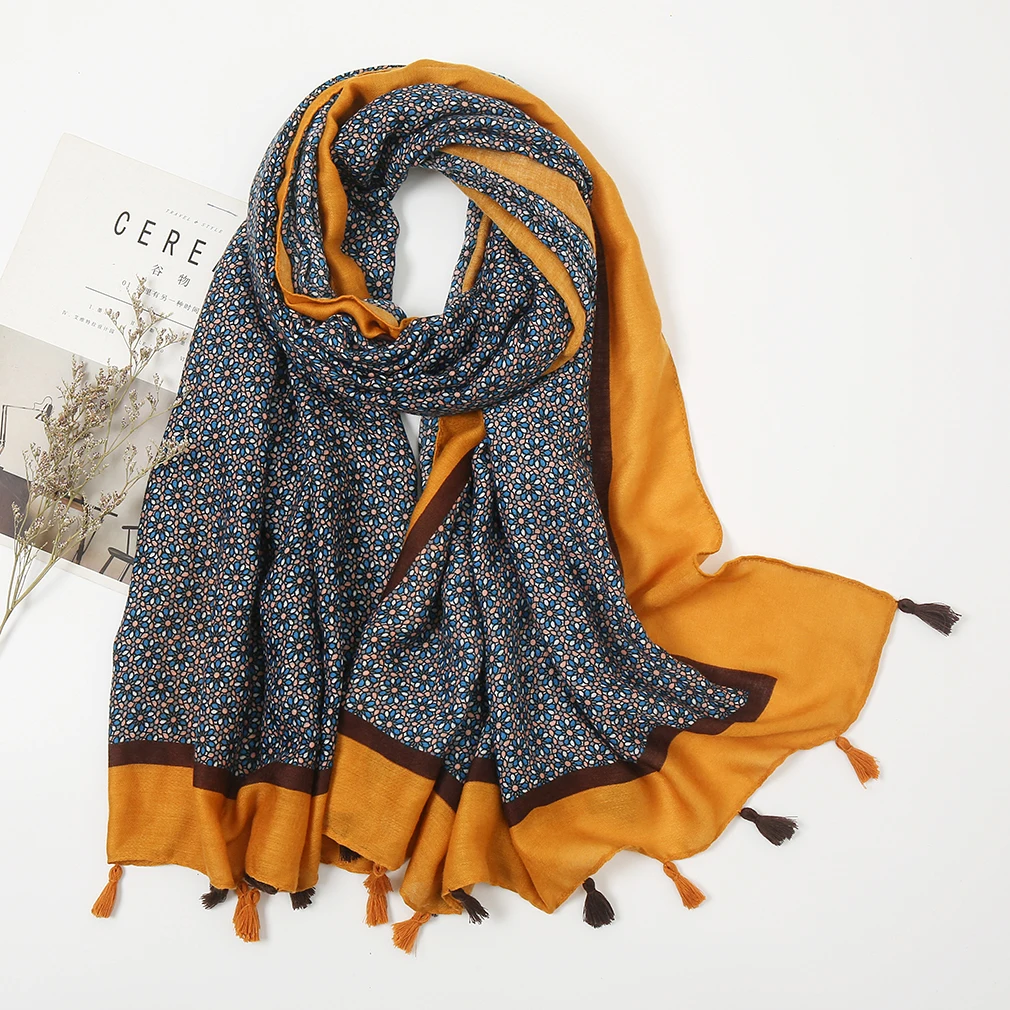 Luxury Flower Print Cotton Shawl Scarf Women Tassel Warp Scarves 2021 Vintage Fringe Large Size Turban Muslim Hijab l80*90cm
Luxury Flower Print Cotton Shawl Scarf Women Tassel Warp Scarves 2021 Vintage Fringe Large Size Turban Muslim Hijab l80*90cm