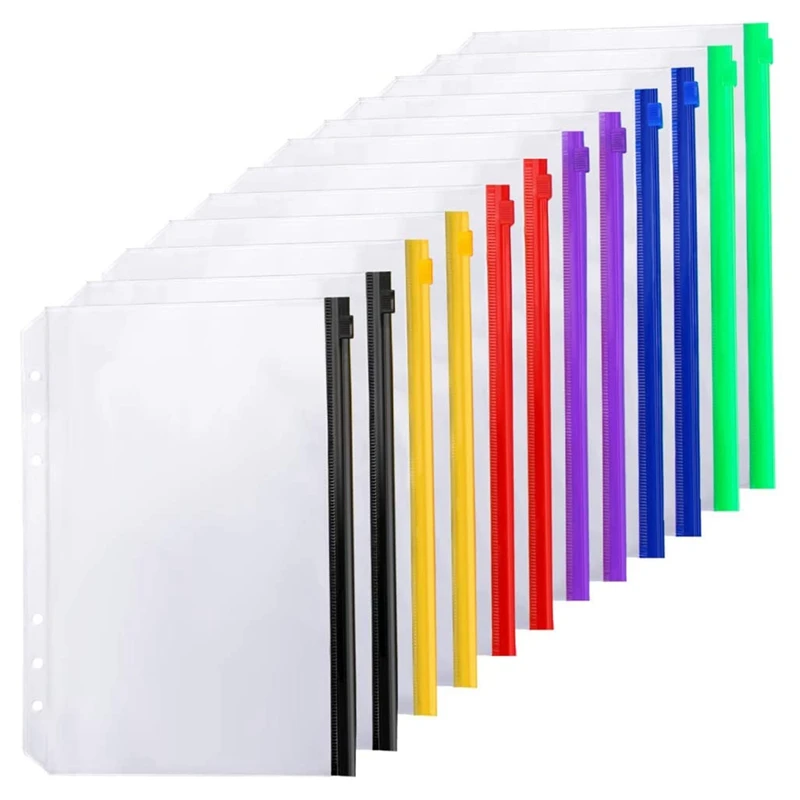 AU42 -12PCS Binder Pockets A5 Size 6 Holes Zipper Binder Pouch Folders for 6-Ring Notebook Binder Loose Leaf Bags
AU42 -12PCS Binder Pockets A5 Size 6 Holes Zipper Binder Pouch Folders for 6-Ring Notebook Binder Loose Leaf Bags
