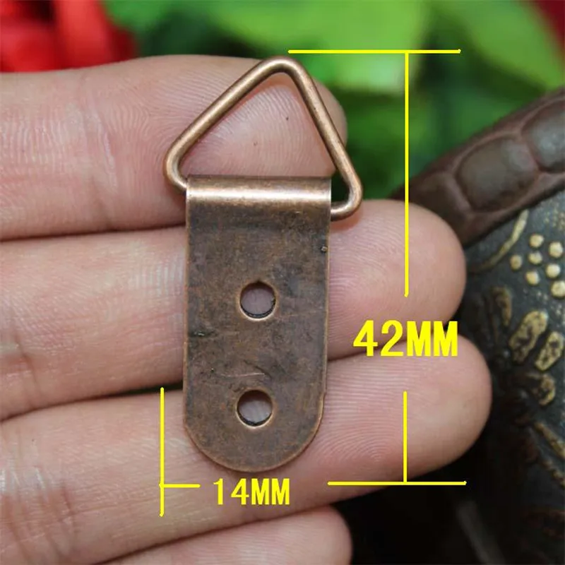 Bulk Triangle D-Ring 2 Holes Hanging Picture oil Painting Mirror Frame Hooks Hangers With Screws,Red Bronze Tone,42*14mm,200Pcs
Bulk Triangle D-Ring 2 Holes Hanging Picture oil Painting Mirror Frame Hooks Hangers With Screws,Red Bronze Tone,42*14mm,200Pcs