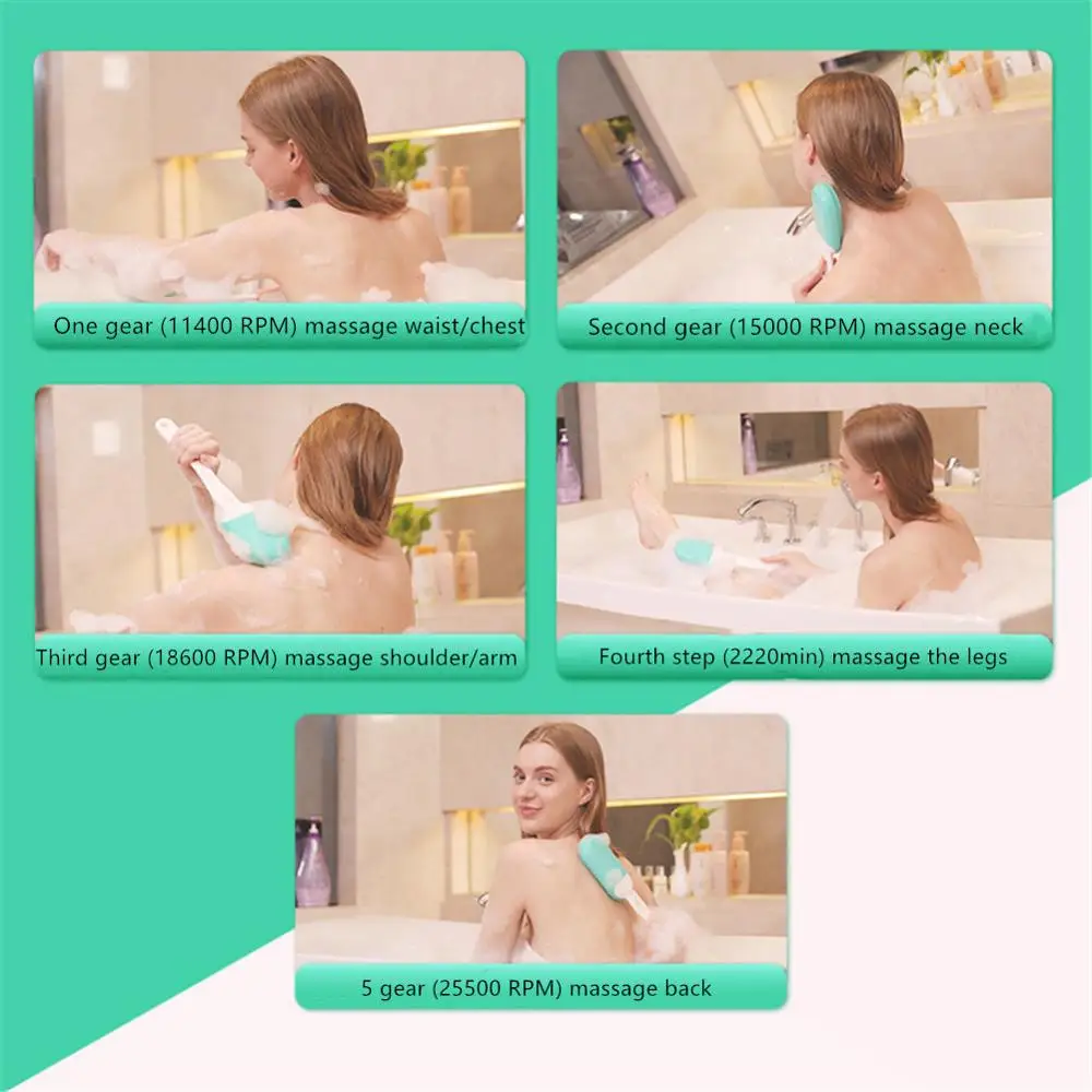 Electric Bath Brush Waterproof Exfoliating Shower Brush Deep Cleaning Brush FDA Silicone Back Scrubber Long Hand
Electric Bath Brush Waterproof Exfoliating Shower Brush Deep Cleaning Brush FDA Silicone Back Scrubber Long Hand