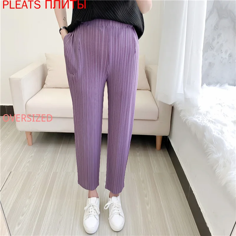 Miyake Pleated Cropped Pants Split Tapered Ankle Pants Casual Pants Slimming Ankle Pants Elastic Waist Oggers Women Femme Women
Miyake Pleated Cropped Pants Split Tapered Ankle Pants Casual Pants Slimming Ankle Pants Elastic Waist Oggers Women Femme Women