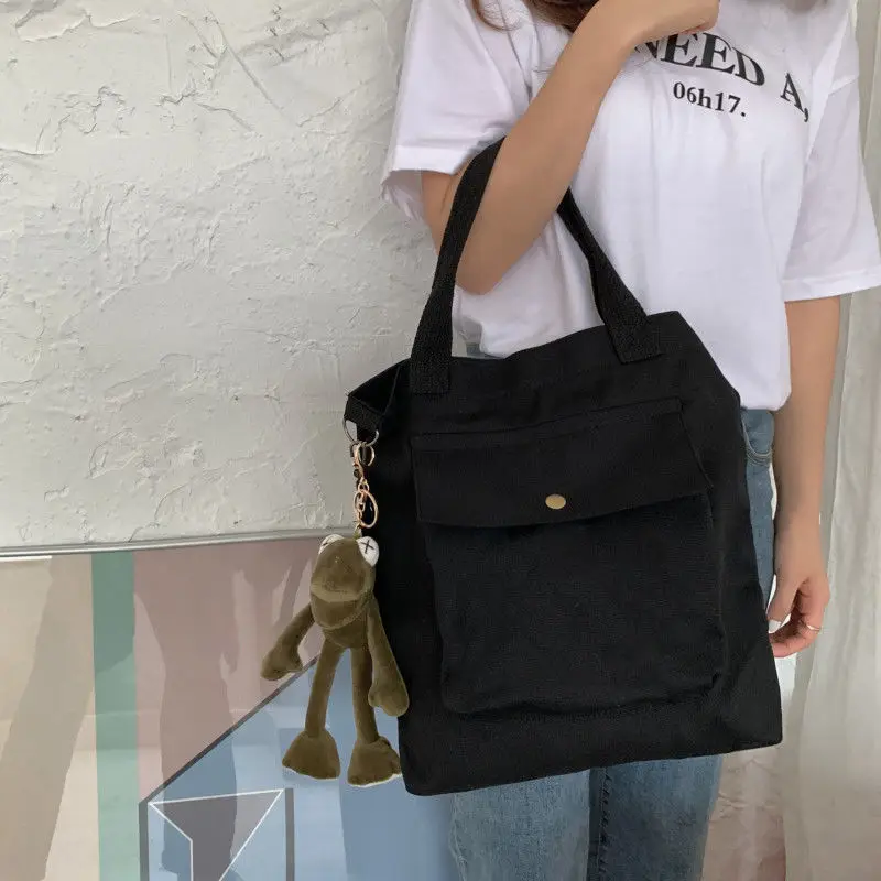 Shopping Bags Women Canvas Solid Large-capacity Recycle Reusable Eco-friendly Student Handbag Ulzzang Trendy Concise All-match
Shopping Bags Women Canvas Solid Large-capacity Recycle Reusable Eco-friendly Student Handbag Ulzzang Trendy Concise All-match