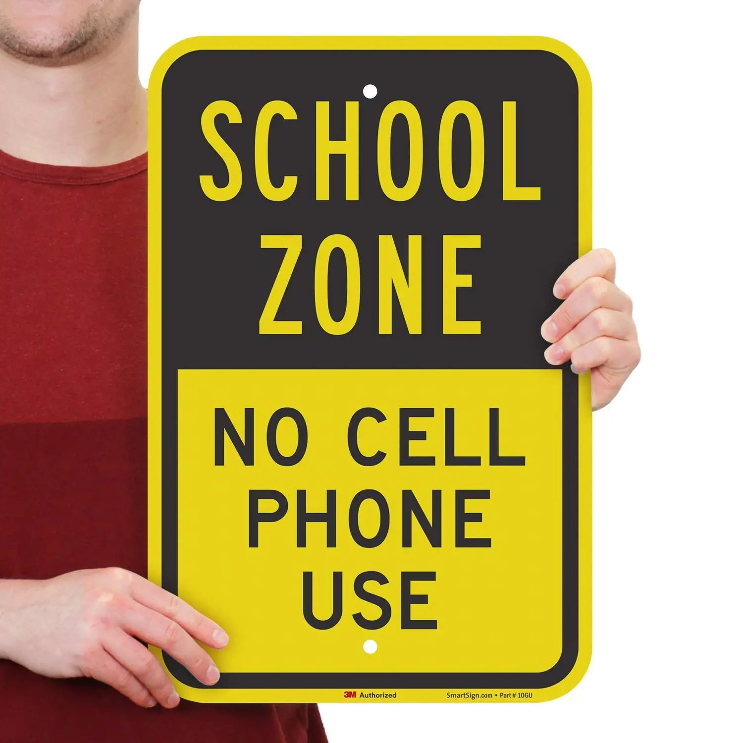SmartSign "School Zone No Cell Phone Use" Sign | 12" x 8" 3M Fluorescent Diamond Grade Reflective Aluminum
SmartSign "School Zone No Cell Phone Use" Sign | 12" x 8" 3M Fluorescent Diamond Grade Reflective Aluminum