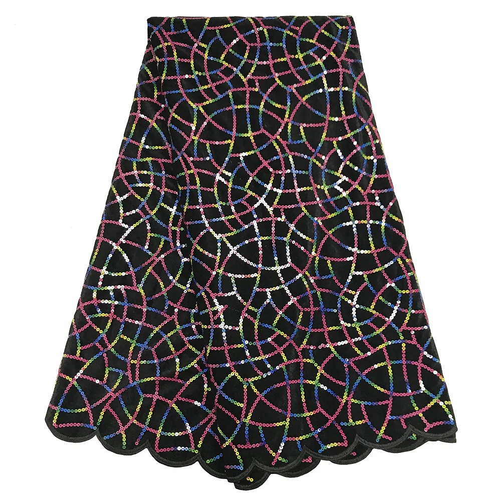 Black velvet lace fabrics with sequins high quality lace African black lace shiny fabric for African dresses Nigerian laces
Black velvet lace fabrics with sequins high quality lace African black lace shiny fabric for African dresses Nigerian laces