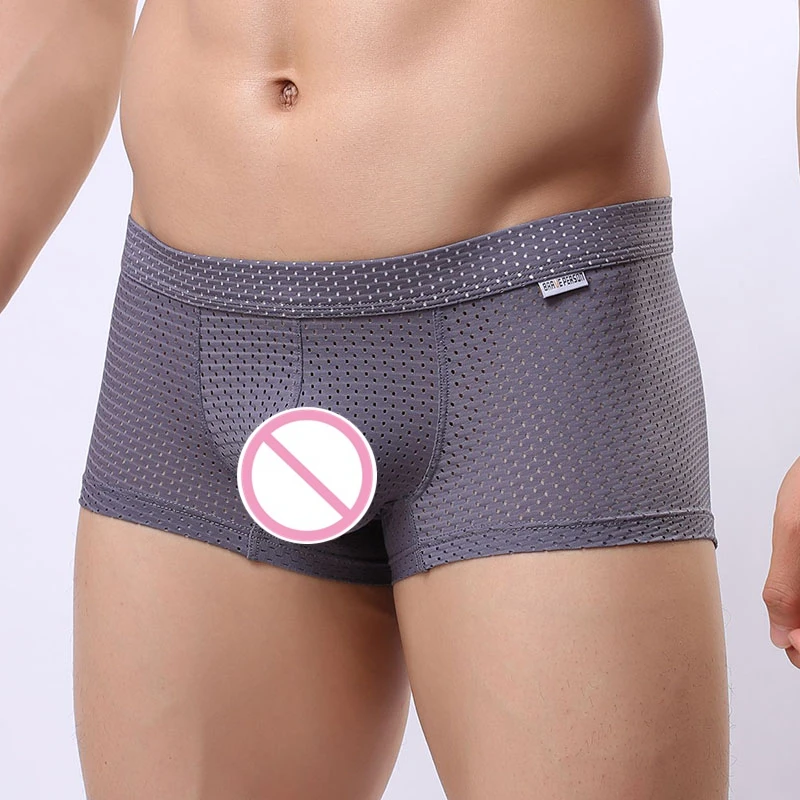 Fashion Men Underwear Boxers Shorts Cuecas Sexy Bikini Male Panties Mesh Breathable Soft Underpants Lingeries Slip Hombre | Мужская