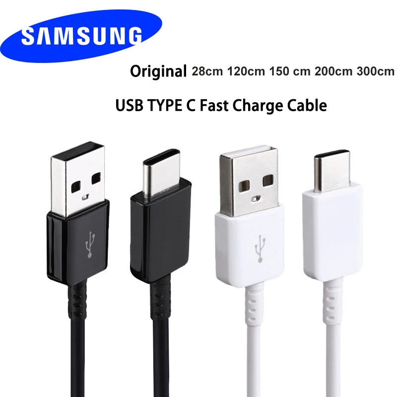 Кабель быстрой зарядки Samsung USB-Type-C 0.28м 1.2м 1.5м 2м 3м белый черный. | Мобильные