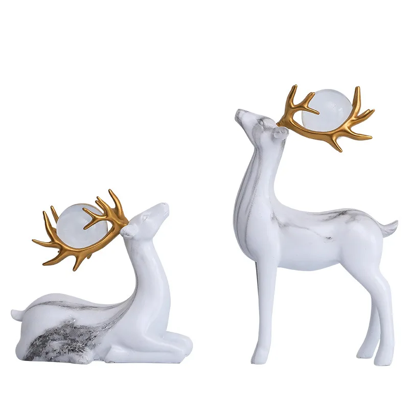 Creative Modern A Pair of Elk Ornaments Light Luxury Living Room Home Wine Cabinet Decorations Home Decor Fawn Resin Accessories
Creative Modern A Pair of Elk Ornaments Light Luxury Living Room Home Wine Cabinet Decorations Home Decor Fawn Resin Accessories