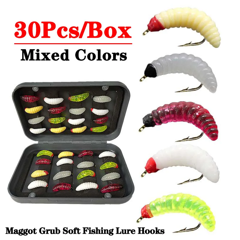 30pcs / Box Maggot Fly Fishing Wet Trout Flies Mixed Colors Worm Bait for Trout Bass Perch Fishing Fly Insect Lures
30pcs / Box Maggot Fly Fishing Wet Trout Flies Mixed Colors Worm Bait for Trout Bass Perch Fishing Fly Insect Lures