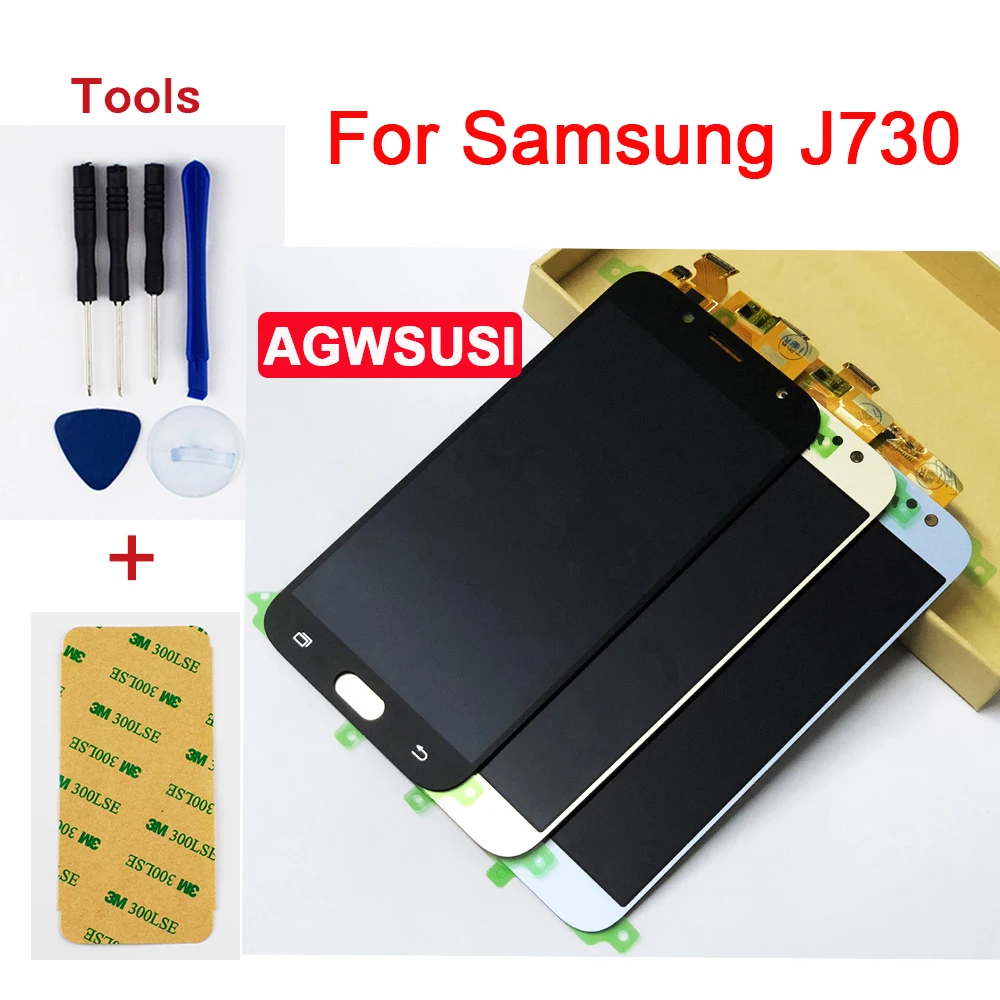 Синий для Samsung Galaxy J730 J7 Pro 2017 полный сенсорный экран дигитайзер Датчик Стекло + ЖК