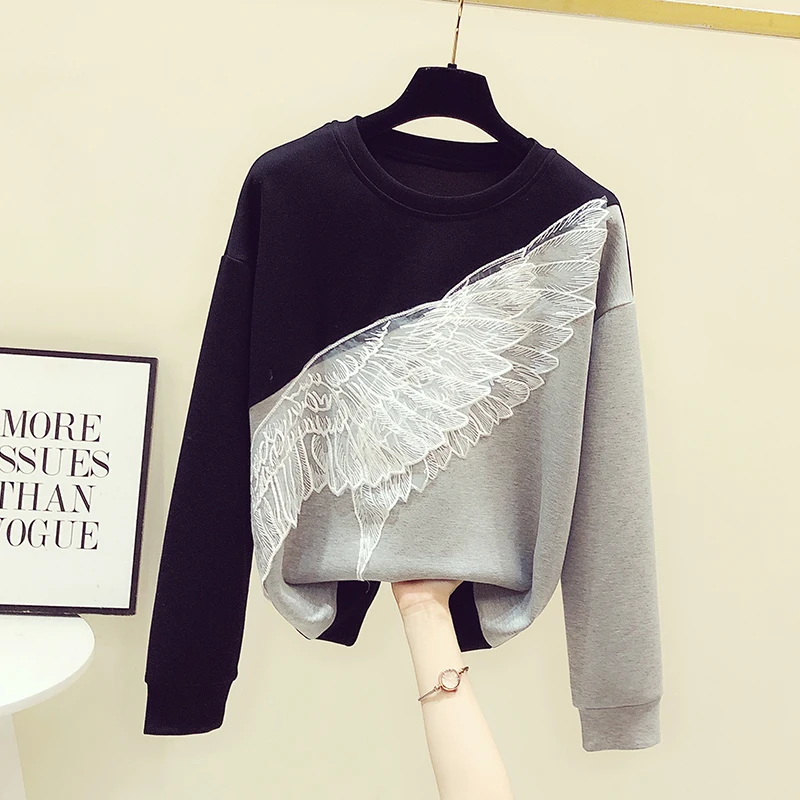 2021 Spring Autumn Woman Casual Long Sleeve O Neck Patchwork Wing T-shirt Women's Tee Tees Students Ladies Tops A4388
2021 Spring Autumn Woman Casual Long Sleeve O Neck Patchwork Wing T-shirt Women's Tee Tees Students Ladies Tops A4388