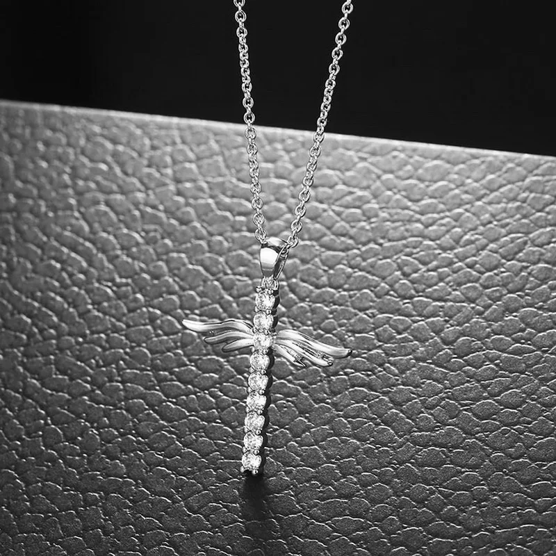 Angel Wings Cross Pendant Necklace for Girl Women Trendy Inlaid Crystal Necklaces Chains Christ Chokers Jewelry
Angel Wings Cross Pendant Necklace for Girl Women Trendy Inlaid Crystal Necklaces Chains Christ Chokers Jewelry