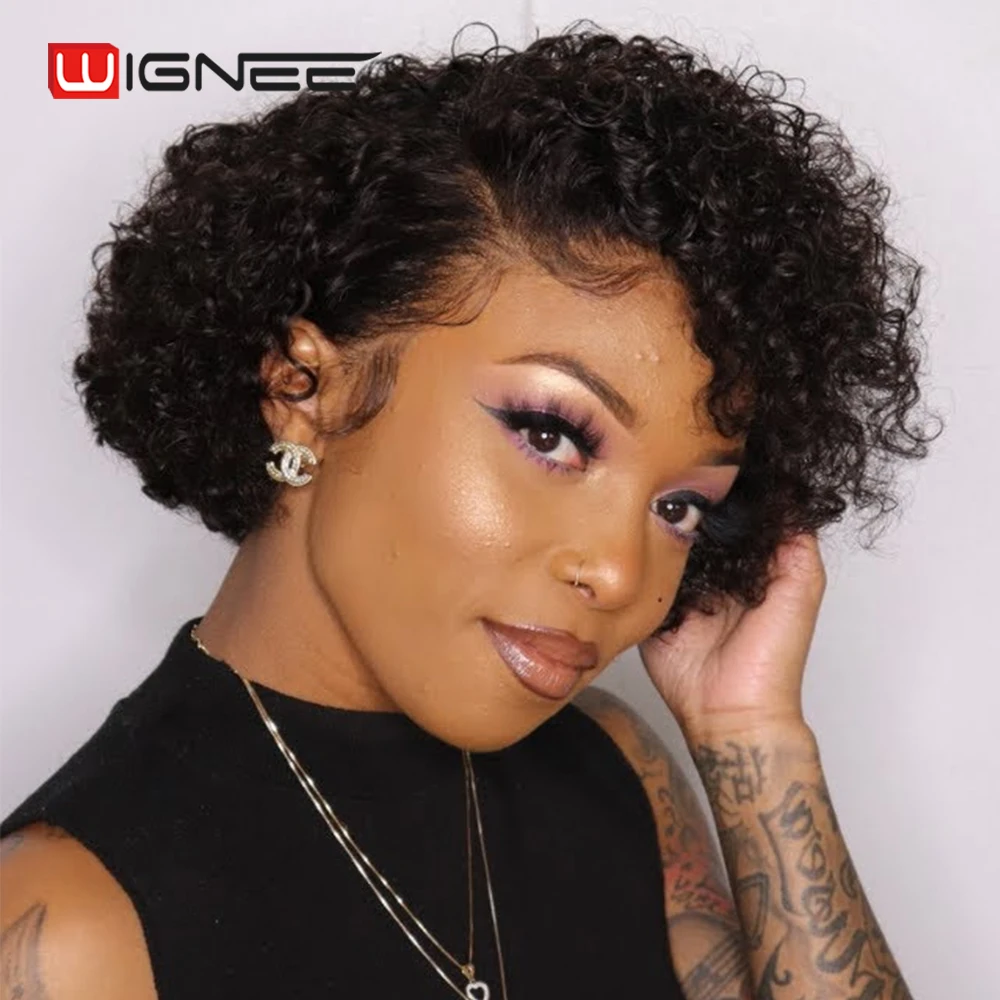 Wignee Short Curly Human Hair Wigs hd Lace Frontal Wig Glueless Preplucked Natural Hairline Side Part Bob Brazilian Hair Wigs
Wignee Short Curly Human Hair Wigs hd Lace Frontal Wig Glueless Preplucked Natural Hairline Side Part Bob Brazilian Hair Wigs