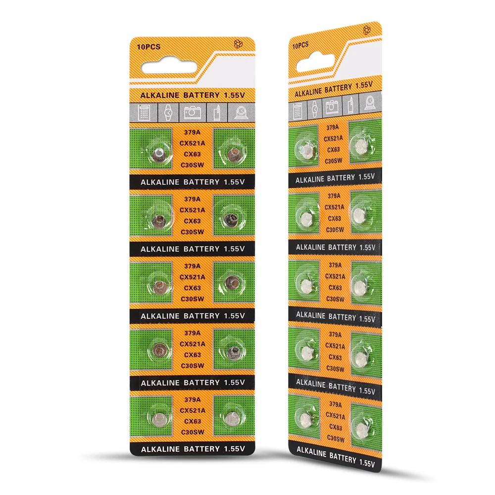 AG0 Battery Aroidful 10pcs Original LR521 379A SR521 LR63 LR69 Cell Coin Alkaline Battery 1.55V 379 SR63 For Watch Toys Remote
AG0 Battery Aroidful 10pcs Original LR521 379A SR521 LR63 LR69 Cell Coin Alkaline Battery 1.55V 379 SR63 For Watch Toys Remote