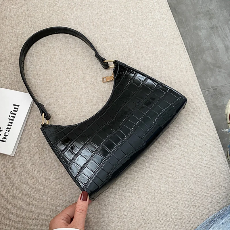 Crocodile Pattern PU Leather Female Shoulder Bag Fashion Ladies Armpit Bag Vintage Women Baguette Purse Handbags Small Clutch
Crocodile Pattern PU Leather Female Shoulder Bag Fashion Ladies Armpit Bag Vintage Women Baguette Purse Handbags Small Clutch