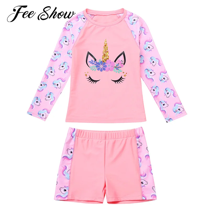 Kids Girls Swimsuit Two-Piece Suits Long Sleeves Cartoon Print Top and Boyshorts Set Sun protection Beach Swimwear Bathing Suits
Kids Girls Swimsuit Two-Piece Suits Long Sleeves Cartoon Print Top and Boyshorts Set Sun protection Beach Swimwear Bathing Suits