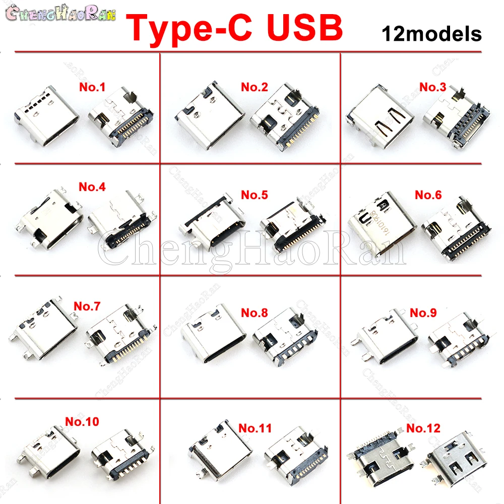 

12Mode Type C 6 12 24 Pin SMT Socket Connector USB 3.1 Female SMD DIP For Huawei Samsung Lenovo PCB Design DIY High Current