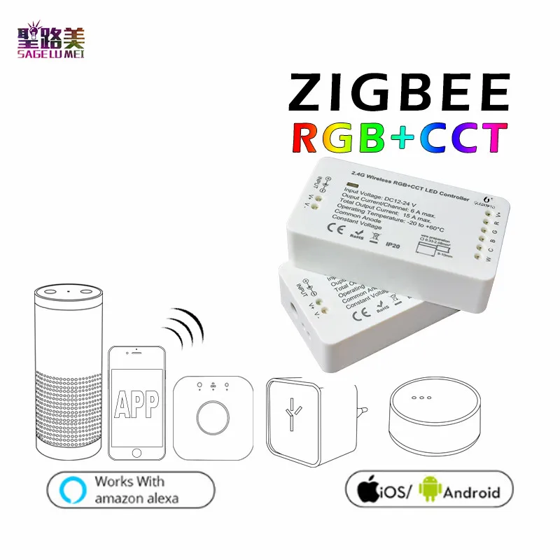 16million ZIGBEE Led Controller RGB+CCT WW/CW zigbee controller LED DC12-24V LED strip controller zll app controller RGBW Dimmer
16million ZIGBEE Led Controller RGB+CCT WW/CW zigbee controller LED DC12-24V LED strip controller zll app controller RGBW Dimmer
