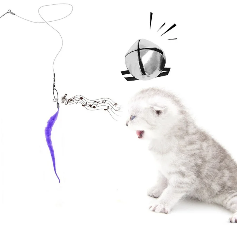 1PC Cat Toys Soft Colorful Feather Bell Rod Toy For Kitten Funny Playing Interactive Pet Supplies Home Suppl | Дом и сад