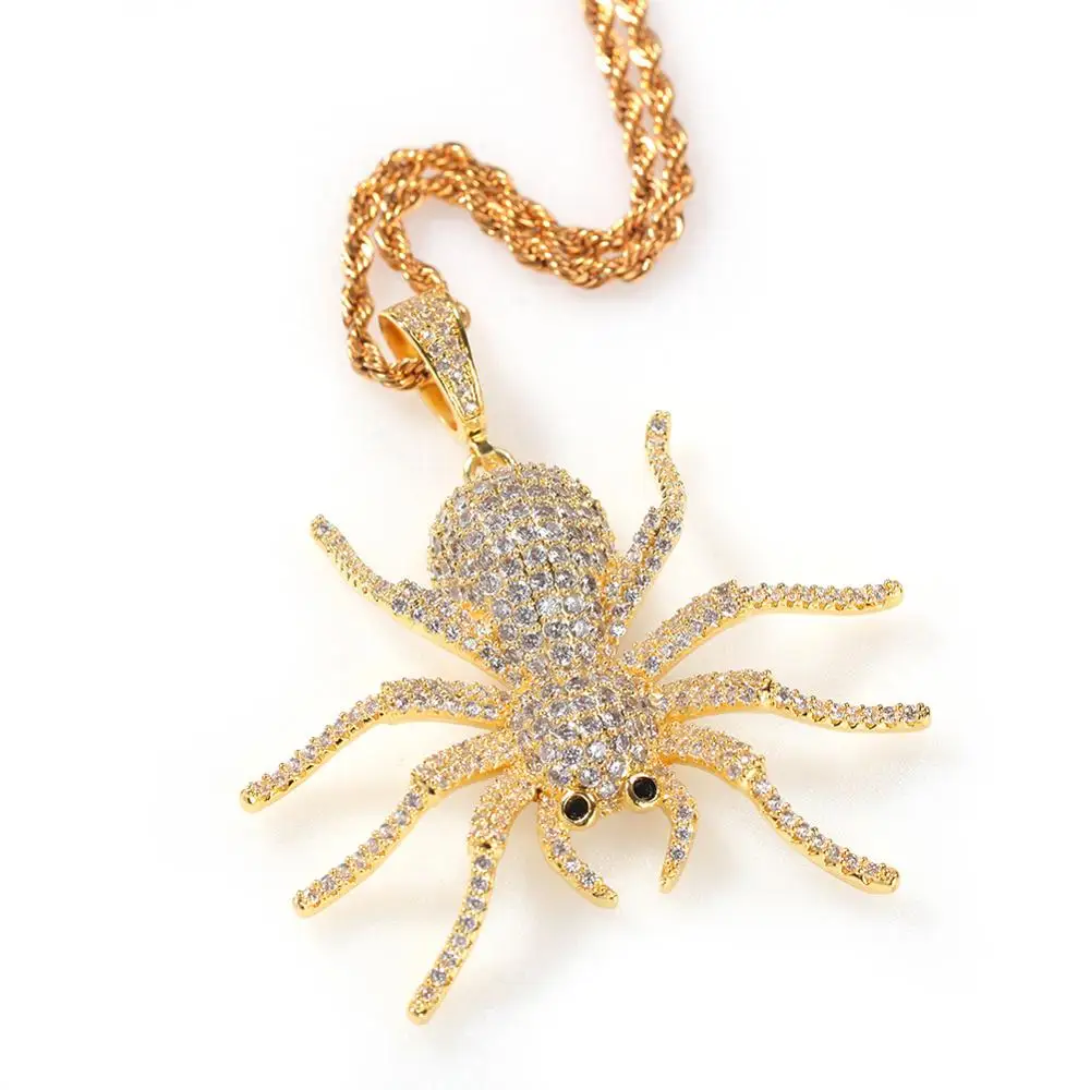 New Fashion Charm Rock Punk Hip Hop Iced Out Bling Spider Pendant Necklaces Charm Micro Pave Zircon Male Hip hop Jewelry Gifts
New Fashion Charm Rock Punk Hip Hop Iced Out Bling Spider Pendant Necklaces Charm Micro Pave Zircon Male Hip hop Jewelry Gifts