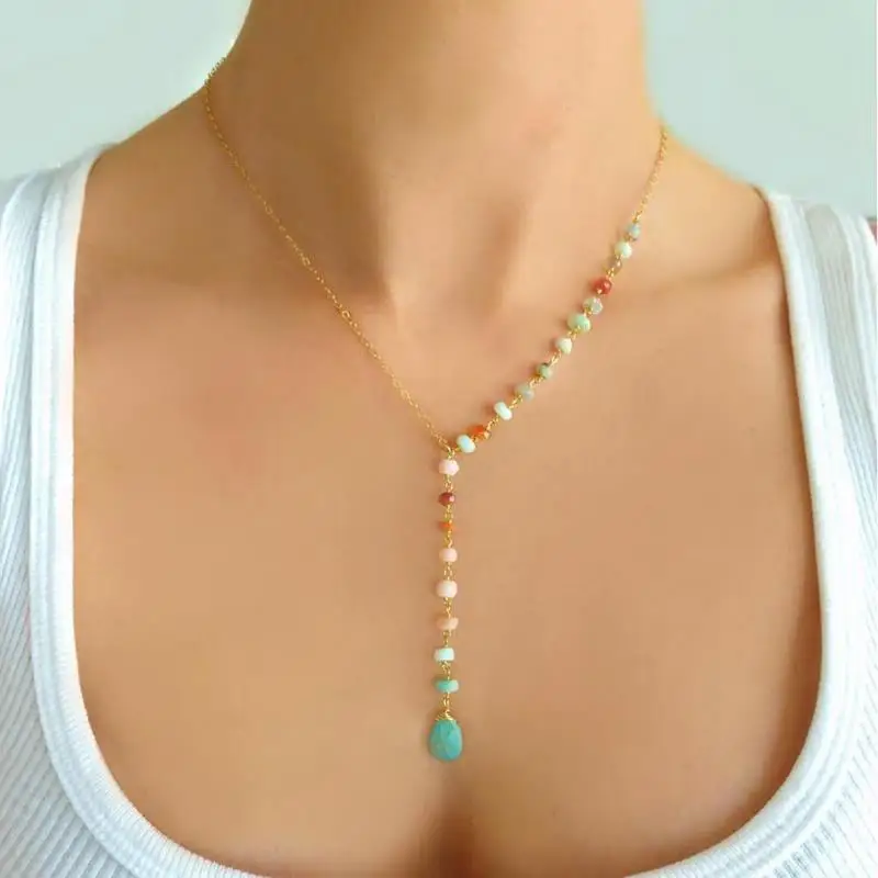 

New Color Rice Bead Imitation Pearl Fashion Fashion Fashion Bohemia Style Spring Summer Women'S Collarbone Necklace Wholesale