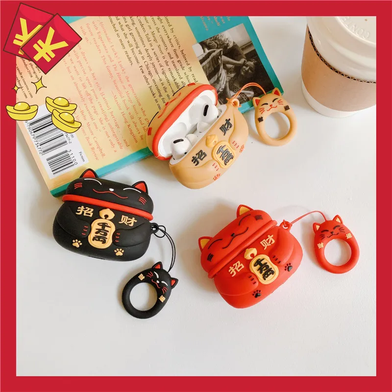 Lovely Japanese Style Lucky Cat Headphone Case For Apple Wireless Bluetooth Headset Airpods Pro Cute Silicone Protection Cover
Lovely Japanese Style Lucky Cat Headphone Case For Apple Wireless Bluetooth Headset Airpods Pro Cute Silicone Protection Cover