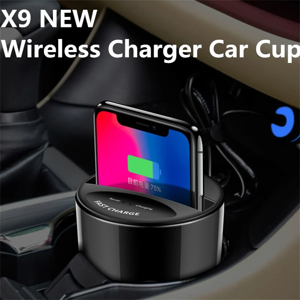 Fast Car Wireless Charger Cup Qi Charging Stand for iPhone X/8/Plus Samsung S9/8/7/6edge Sony LG MIX USB Induction Charge Holder |