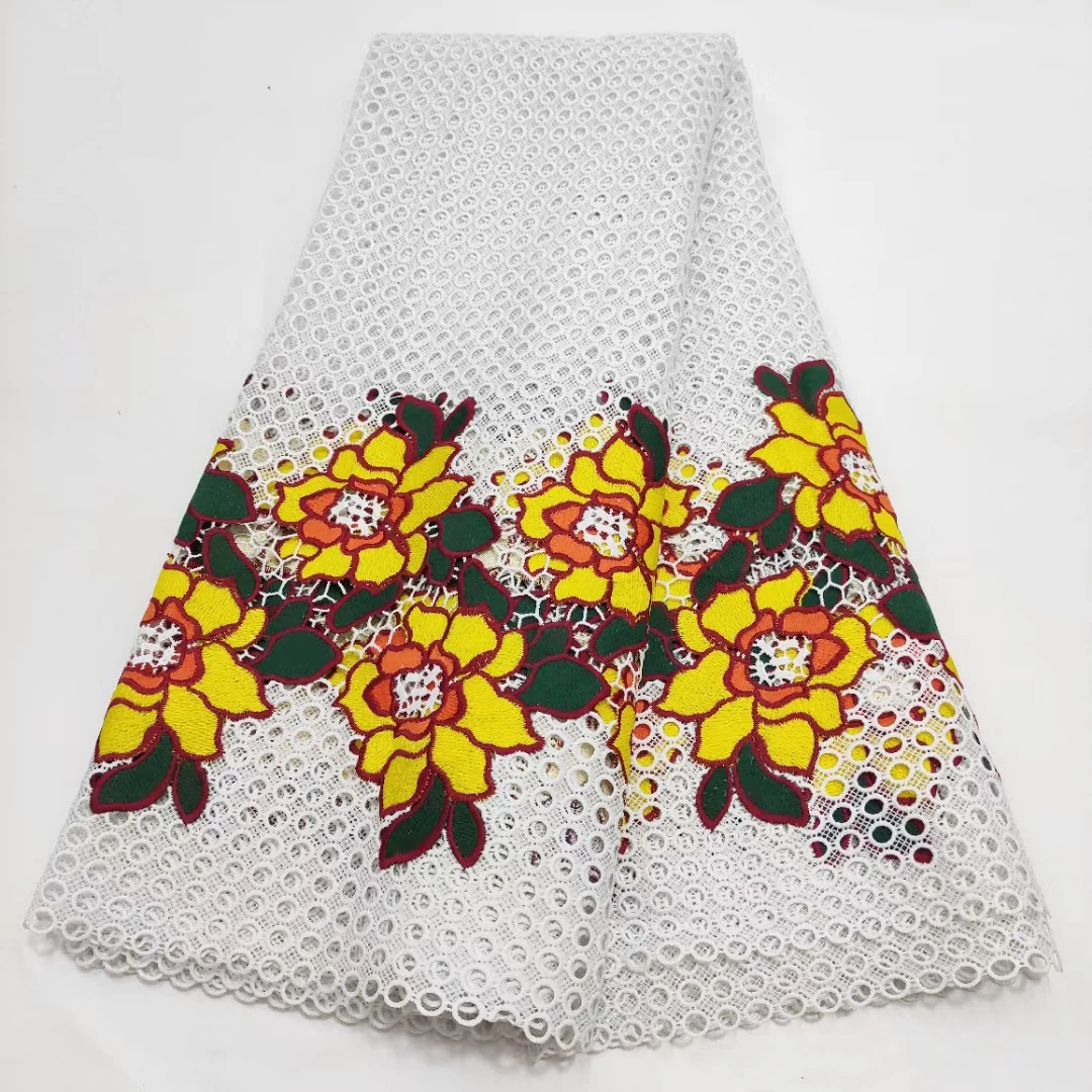 newcoming flowers pattern design 5yards african water soluble lace fabric for clothes sewing material beautiful lace XS7091
newcoming flowers pattern design 5yards african water soluble lace fabric for clothes sewing material beautiful lace XS7091