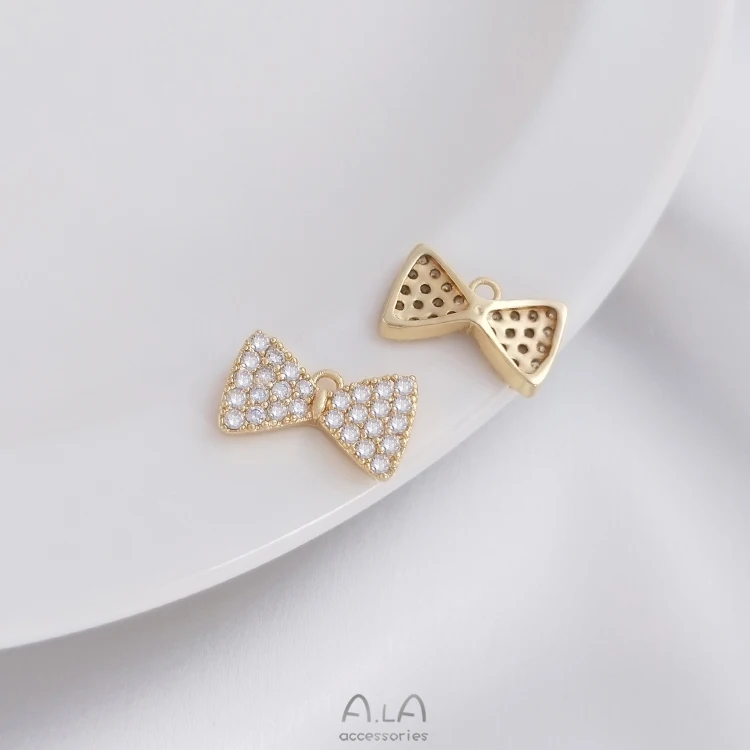 10Pcs 14K True Gold Color-Preserving Copper 14MM Zircon Bowknot Charms Pendants DIY Jewelry Making Findings Accessories
10Pcs 14K True Gold Color-Preserving Copper 14MM Zircon Bowknot Charms Pendants DIY Jewelry Making Findings Accessories