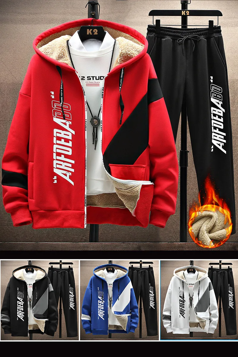 M-3xl Mens Set Winter Male Hooded Long Sleeve Coat+Pants 2pcs Suits Zipper Elastic Waist Letter Add Wool Warm Clothes Hy100
M-3xl Mens Set Winter Male Hooded Long Sleeve Coat+Pants 2pcs Suits Zipper Elastic Waist Letter Add Wool Warm Clothes Hy100