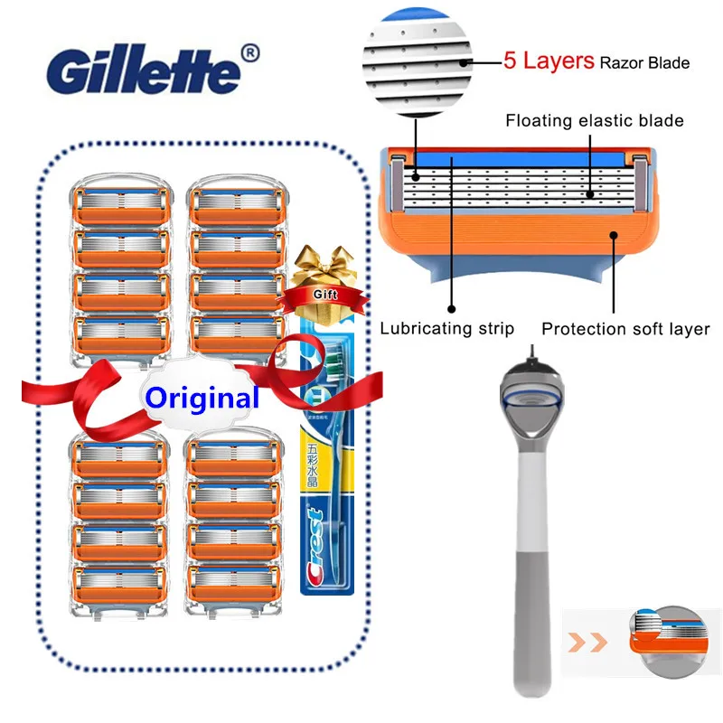 Original Gillette Fusion 5 Shaver Blades Replaceable Cassettes for Shaving Gillette Razor Blade for Men Genuine High Quality 
Original Gillette Fusion 5 Shaver Blades Replaceable Cassettes for Shaving Gillette Razor Blade for Men Genuine High Quality
