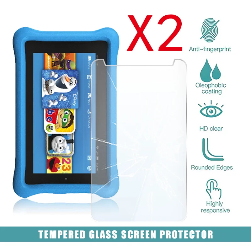 2Pcs Tablet Tempered Glass Screen Protector Cover for Amazon Kindle Fire 7 Kids Edition (2017) 9H Tempered Protector Film
2Pcs Tablet Tempered Glass Screen Protector Cover for Amazon Kindle Fire 7 Kids Edition (2017) 9H Tempered Protector Film