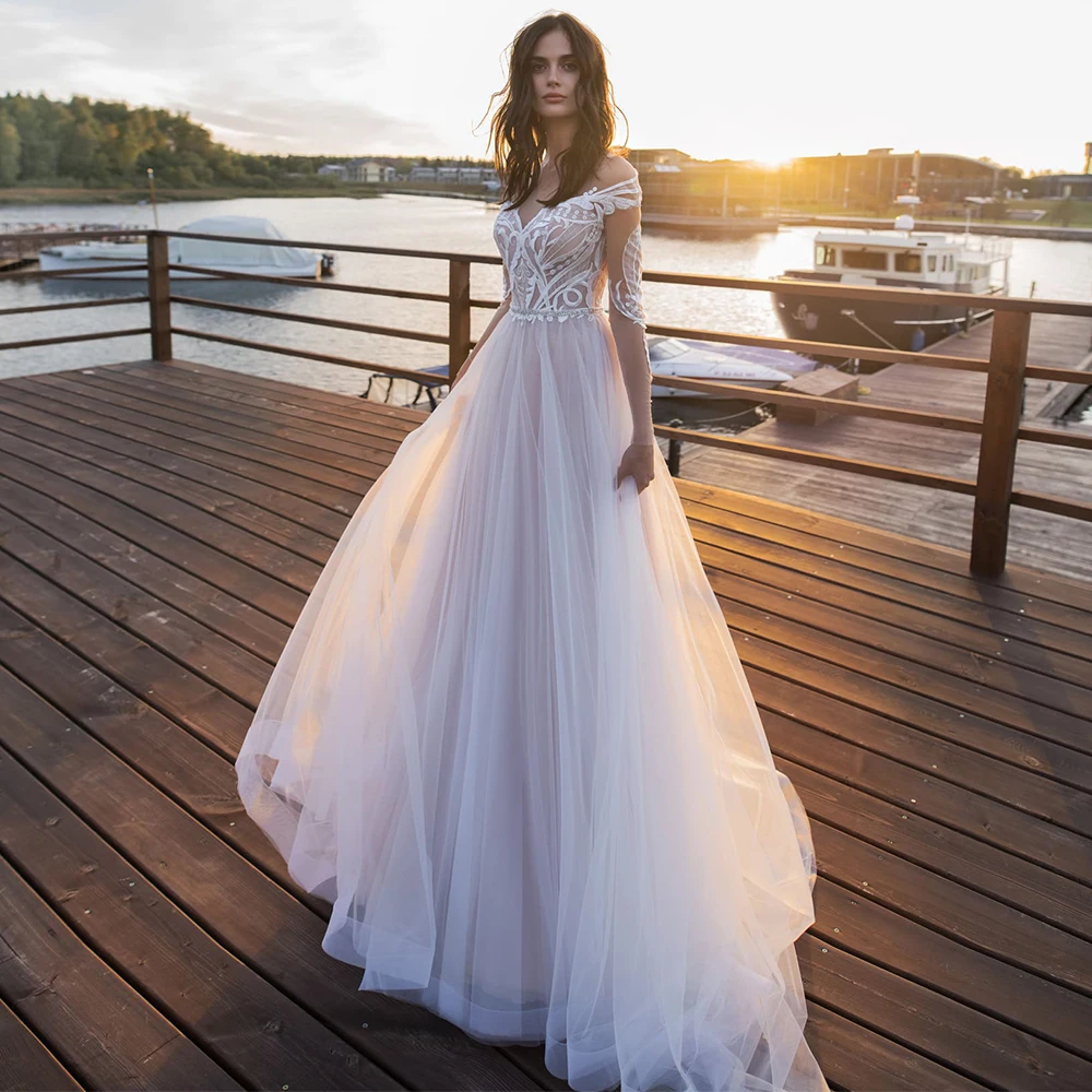 Simple Wedding Party Dress For Bride 2021 A Line Long Sleeves Sweep Train Rustic Boho Lace Bridal Dresses Свадебное платье
Simple Wedding Party Dress For Bride 2021 A Line Long Sleeves Sweep Train Rustic Boho Lace Bridal Dresses Свадебное платье