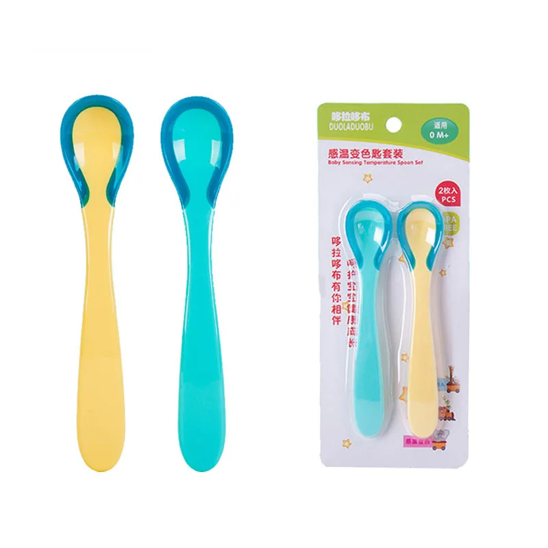 2 pcs Baby Silicone Feeding Flatware Spoon For Baby Temperature Sensing Spoon Safety Self Feeding kids Baby dishes J0232
2 pcs Baby Silicone Feeding Flatware Spoon For Baby Temperature Sensing Spoon Safety Self Feeding kids Baby dishes J0232