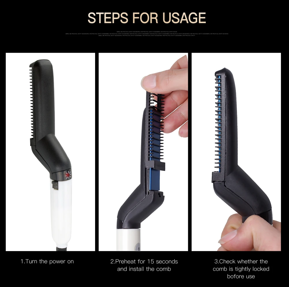 Multifunctional Hair Comb Brush Beard Straightener Hair Straighten Electric Beard Straightening Comb Quick Hair Styler For Men
Multifunctional Hair Comb Brush Beard Straightener Hair Straighten Electric Beard Straightening Comb Quick Hair Styler For Men