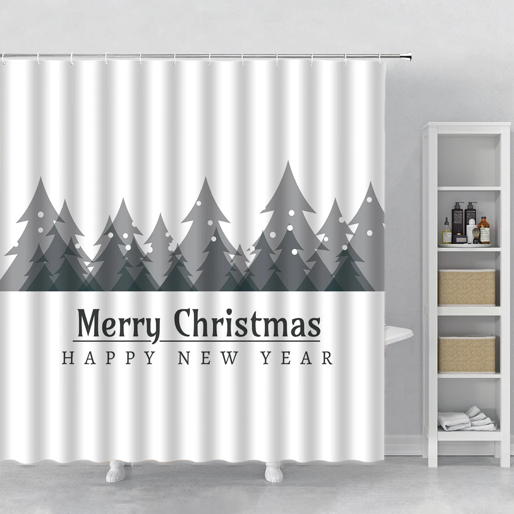 Christmas trees gray white Xmas Shower Curtains Modern Minimalist Art Design New Year Bathroom Decor Bath Curtain Set With Hooks
Christmas trees gray white Xmas Shower Curtains Modern Minimalist Art Design New Year Bathroom Decor Bath Curtain Set With Hooks