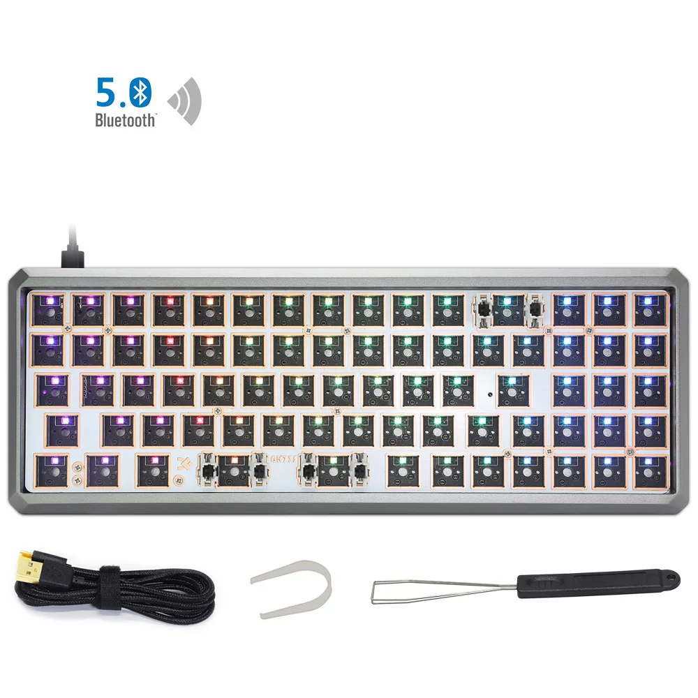 GK73 GK73S RGB Горячая замена программируемого Bluetooth проводной CNC чехол печатная плата