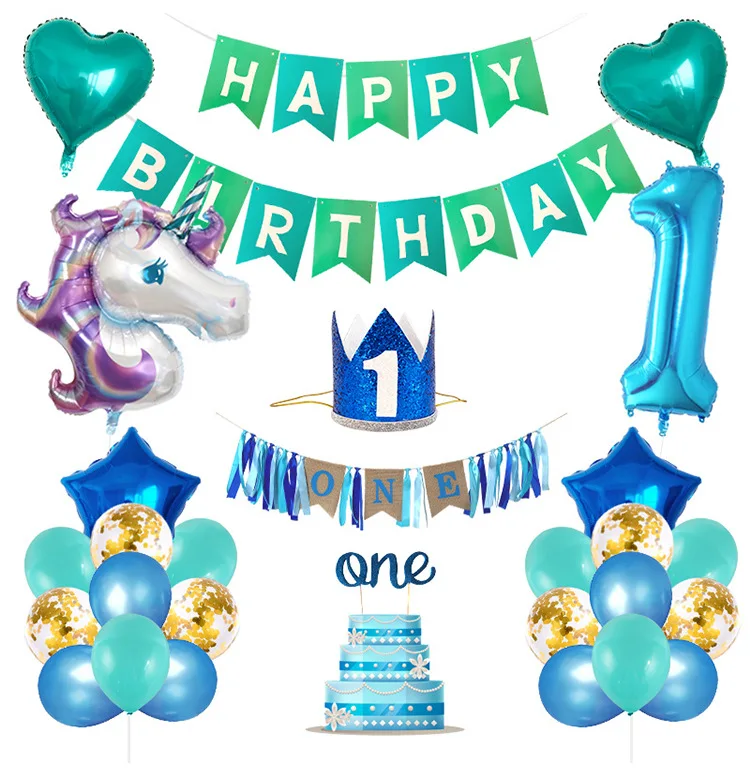 Unicorn balloon package Children's birthday party balloon 32-inch digital ONE birthday hat first birthday flag
Unicorn balloon package Children's birthday party balloon 32-inch digital ONE birthday hat first birthday flag