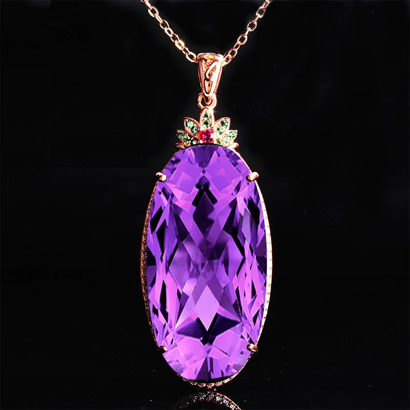 High Quality Jewelry New Exaggeration Oval Pendant Necklace Inlay Purple Crystal Natural Stone Women's Wedding Party Fine Chain
High Quality Jewelry New Exaggeration Oval Pendant Necklace Inlay Purple Crystal Natural Stone Women's Wedding Party Fine Chain