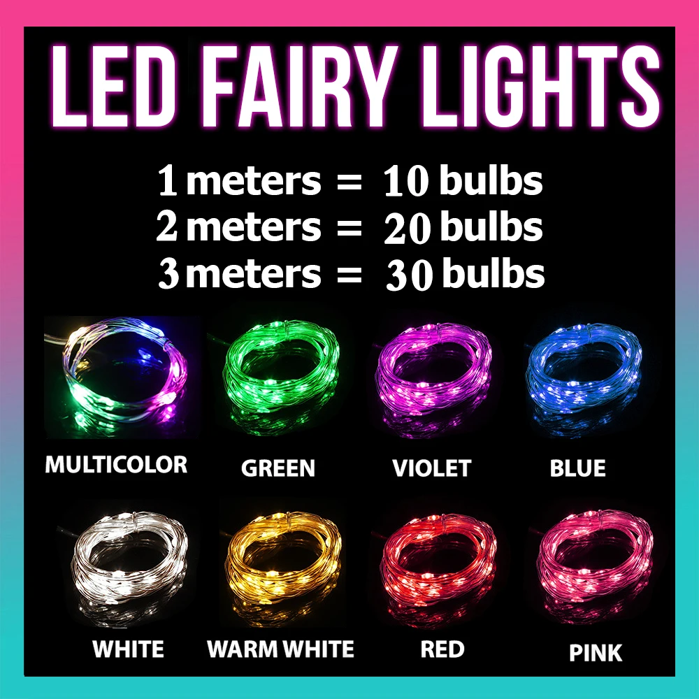 9colors LED Copper Wire String Lights Waterproof Luminous Bulbs With Button Batteries Wedding Birthday Party Decoration
9colors LED Copper Wire String Lights Waterproof Luminous Bulbs With Button Batteries Wedding Birthday Party Decoration